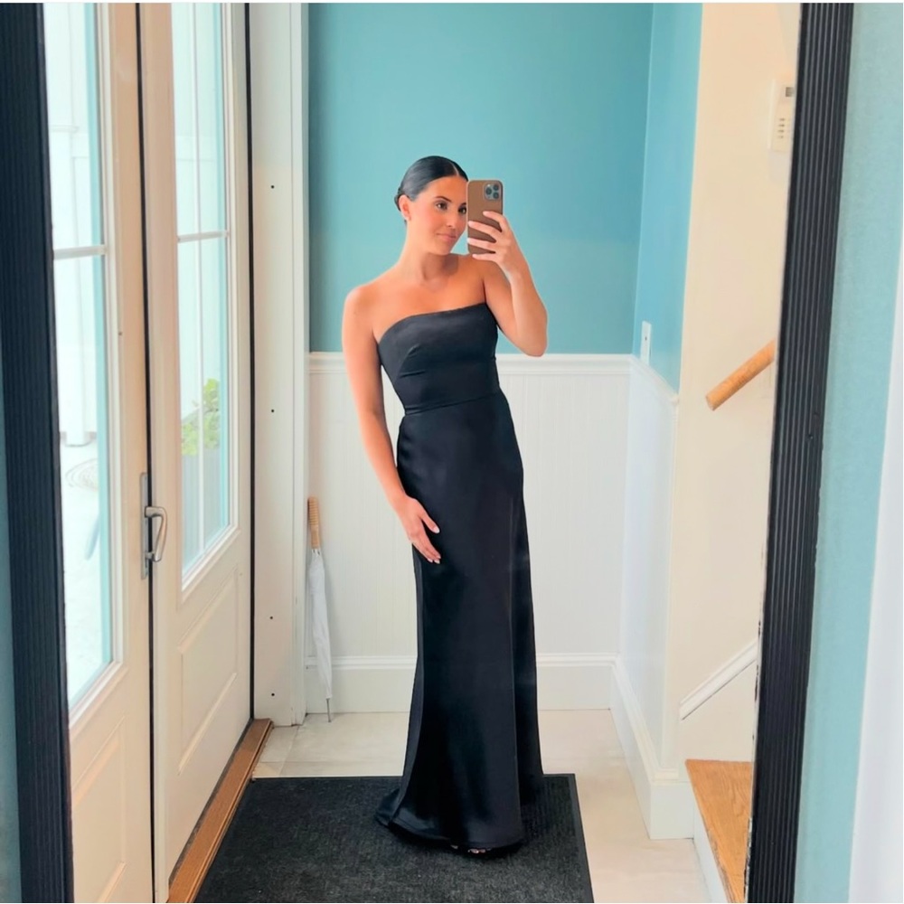 Jenny Yoo Elegant Black Strapless Gown- (Melody Style)